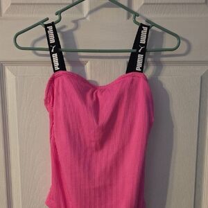 Puma Vibrant Pink Ribbed Swimsuit